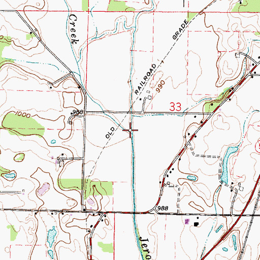 Topographic Map of Orange Creek, OH