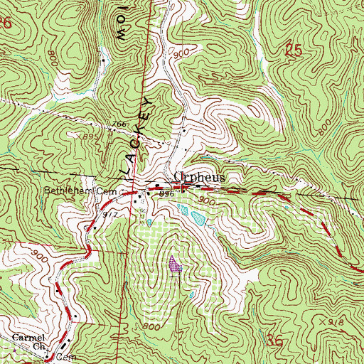 Topographic Map of Orpheus, OH