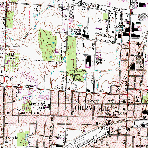 Topographic Map of Orr Park, OH