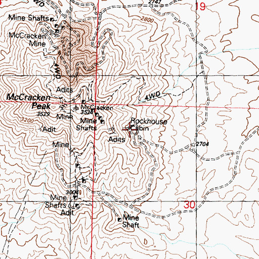 Topographic Map of Rockhouse Cabin, AZ