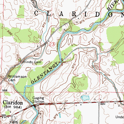 Topographic Map of Otter Creek, OH