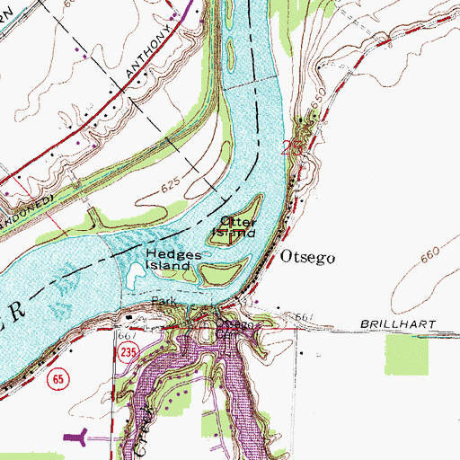 Topographic Map of Otter Island, OH