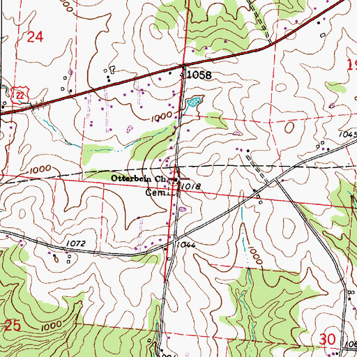Topographic Map of Otterbein United Methodist Church, OH