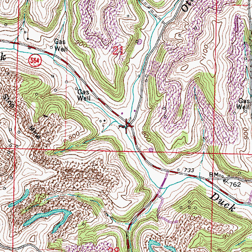 Topographic Map of Otterslide Run, OH
