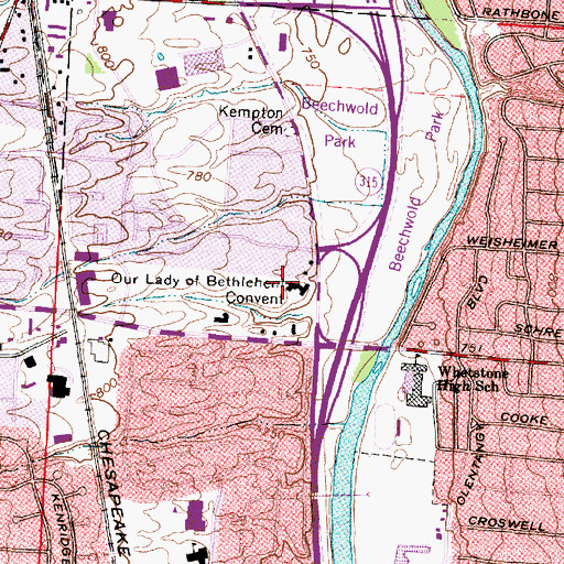 Topographic Map of Our Lady of Bethlehem Convent, OH