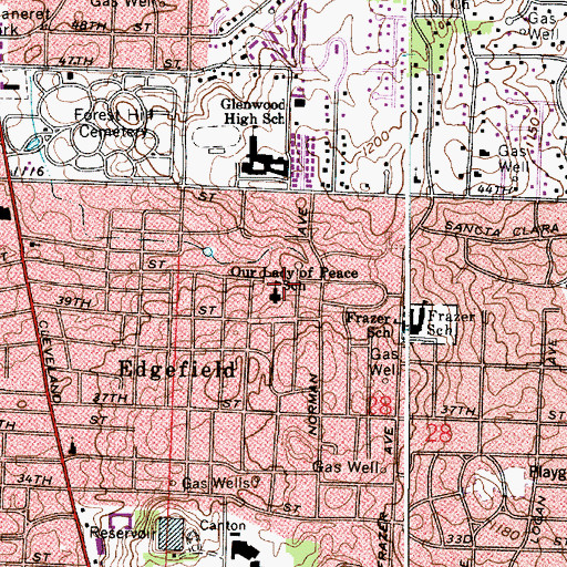 Topographic Map of Our Lady of Peace School, OH