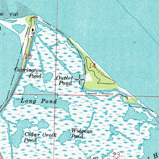 Topographic Map of Outlet Pond, OH