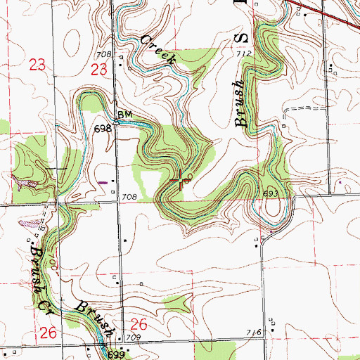 Topographic Map of Owl Creek, OH