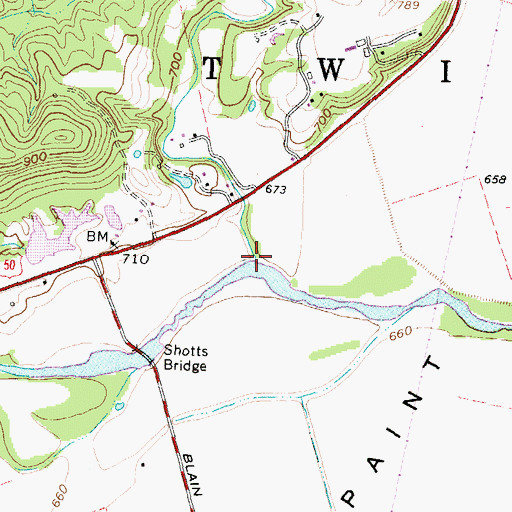 Topographic Map of Owl Creek, OH