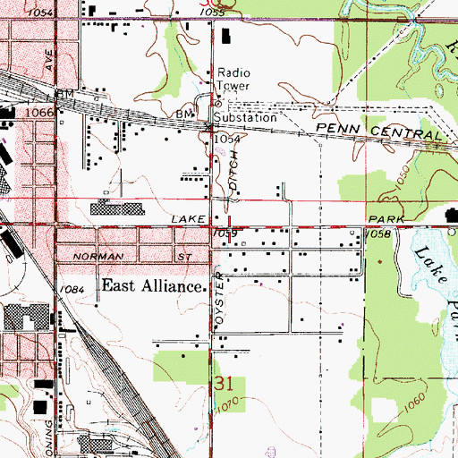 Topographic Map of Oyster Ditch, OH