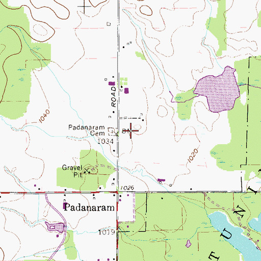 Topographic Map of Padanaram Cemetery, OH