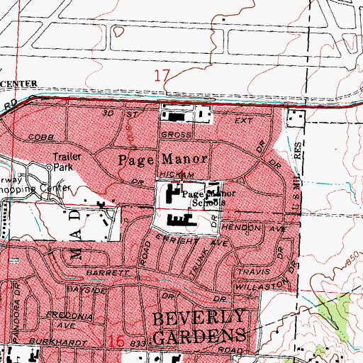 Topographic Map of Page Manor Schools, OH