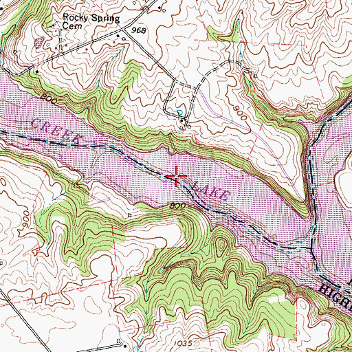 Topographic Map of Paint Creek Lake, OH