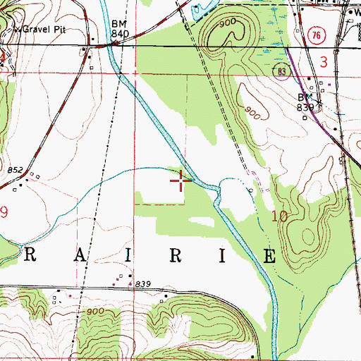 Topographic Map of Paint Creek, OH