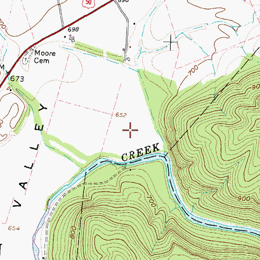 Topographic Map of Paint Valley, OH