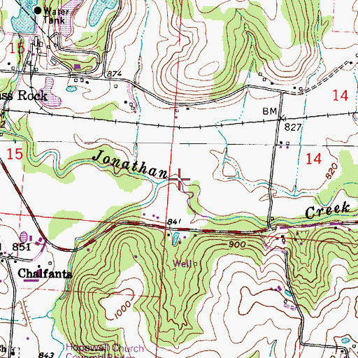 Topographic Map of Painter Creek, OH