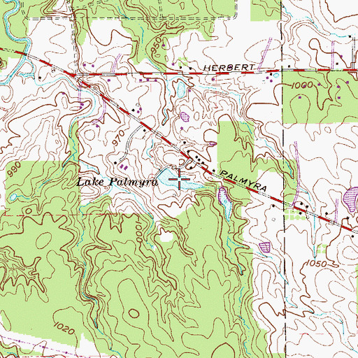 Topographic Map of Palmyra Lake, OH