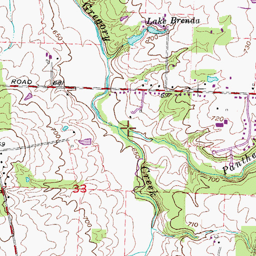 Topographic Map of Panther Run, OH