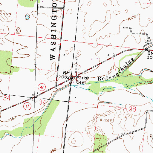 Topographic Map of Parish Cemetery, OH