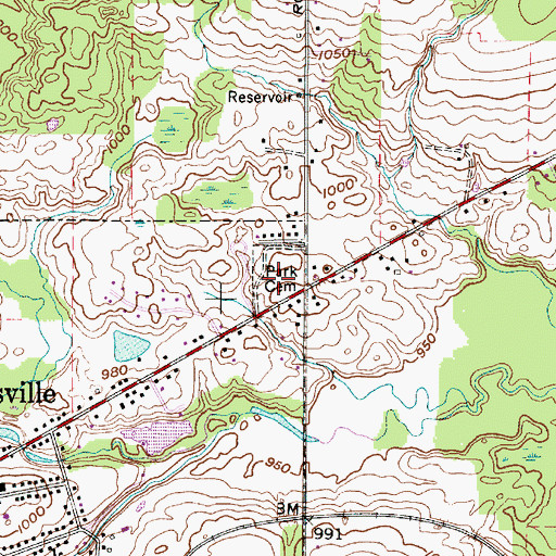 Topographic Map of Park Cemetery, OH