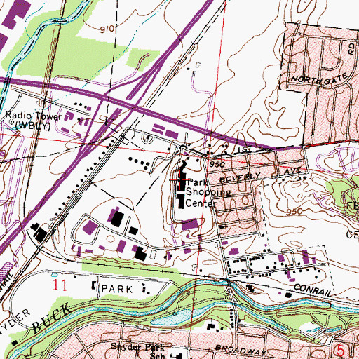 Topographic Map of Park Shopping Center, OH