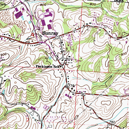 Topographic Map of Parkinson School, OH