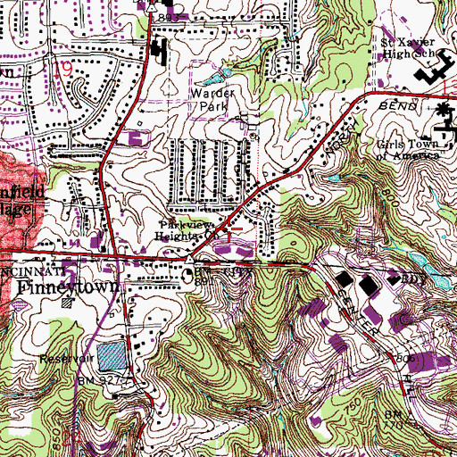 Topographic Map of Parkview Heights Church, OH