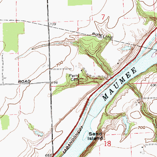 Topographic Map of Parry Cemetery, OH