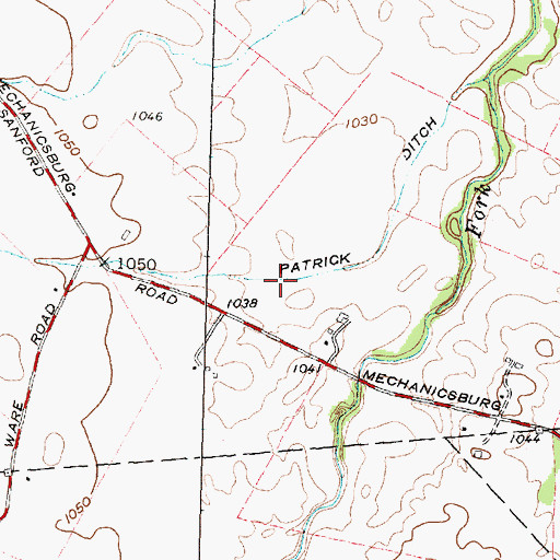 Topographic Map of Patrick Ditch, OH