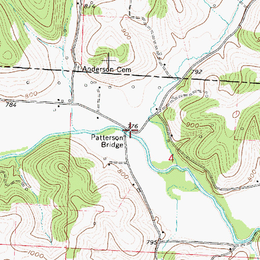 Topographic Map of Patterson Bridge, OH