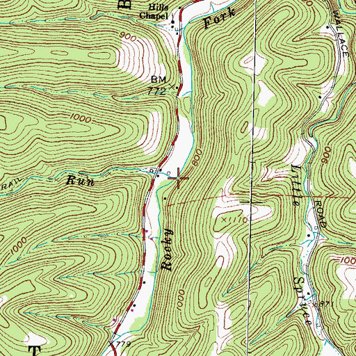 Topographic Map of Pattersons Run, OH