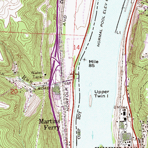 Topographic Map of Patton Run, OH
