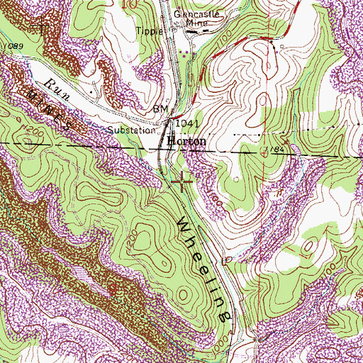 Topographic Map of Patton Run, OH