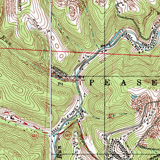 Topographic Map of Patton Run, OH