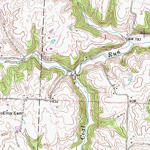 Topographic Map of Patty Creek, OH