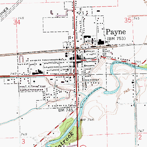 Topographic Map of Payne, OH
