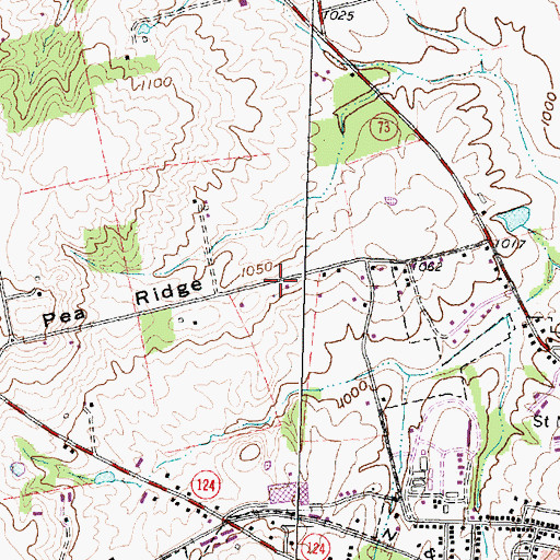 Topographic Map of Pea Ridge, OH