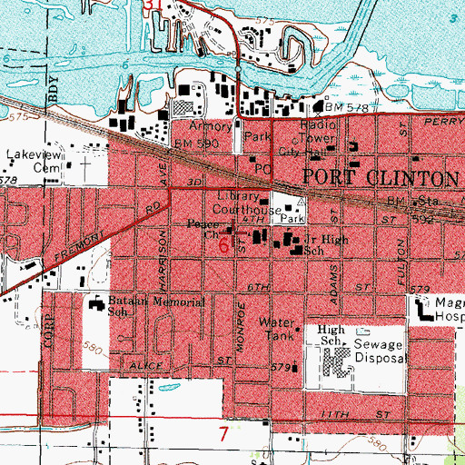 Topographic Map of Peace Lutheran Church, OH