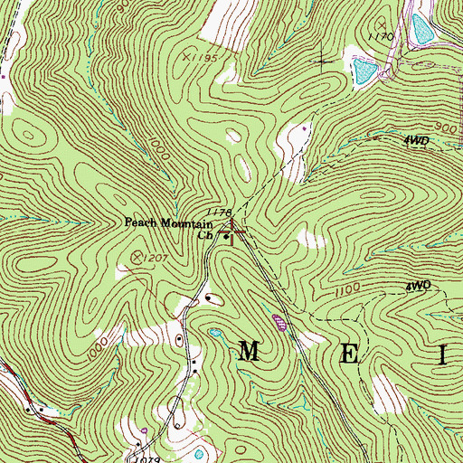 Topographic Map of Peach Mountain Church, OH