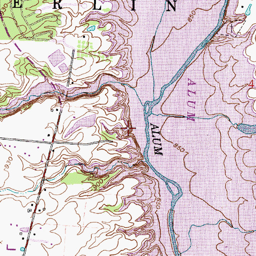 Topographic Map of Peachblow Camp, OH