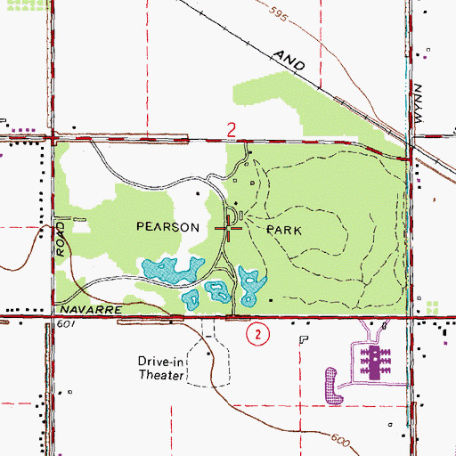 Topographic Map of Pearson Metropark, OH