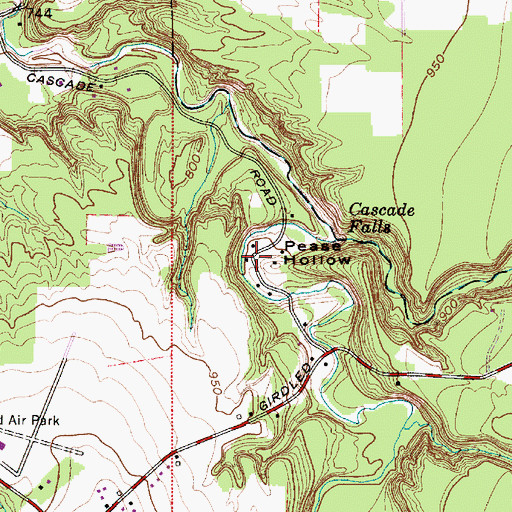 Topographic Map of Pease Hollow, OH