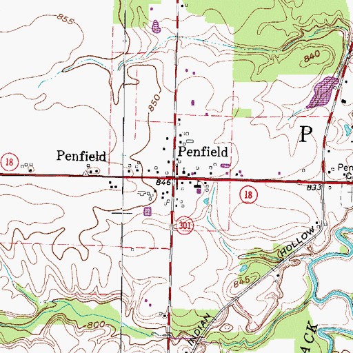 Topographic Map of Penfield, OH