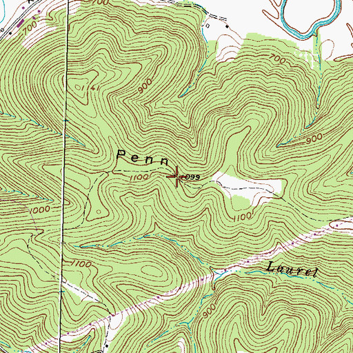 Topographic Map of Penn Ridge, OH