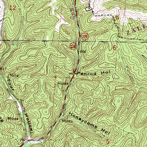 Topographic Map of Penrod Hollow, OH