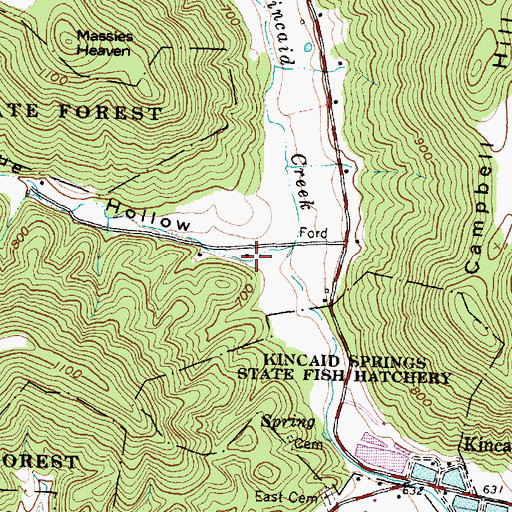 Topographic Map of Perdue Hollow, OH