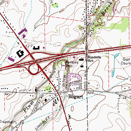 Topographic Map of Perkins Cemetery, OH