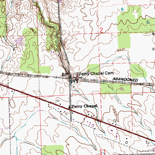 Topographic Map of Perry Chapel Cemetery, OH