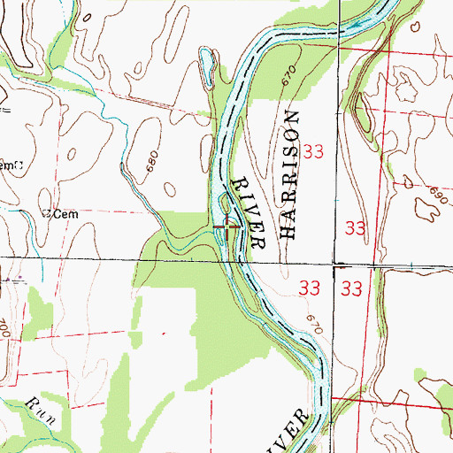 Topographic Map of Peters Run, OH