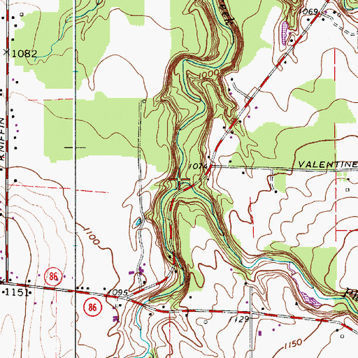 Topographic Map of Phelps Creek, OH
